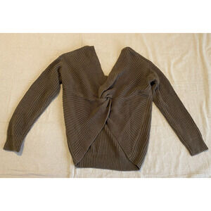 Love Tree Womens Sweater Size Medium Brown Twist Knot VNeck Cottage Core Boho